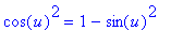 cos(u)^2 = 1-sin(u)^2