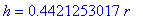 h = .4421253017*r