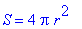 S = 4*Pi*r^2