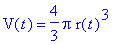 V(t) = 4/3*Pi*r(t)^3