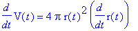 diff(V(t),t) = 4*Pi*r(t)^2*diff(r(t),t)