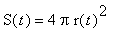 S(t) = 4*Pi*r(t)^2