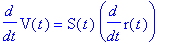 diff(V(t),t) = S(t)*diff(r(t),t)