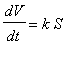 dV/dt = k*S