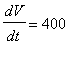 dV/dt = 400