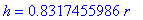 h = .8317455986*r