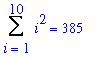 Sum(i^2,i = 1 .. 10) = 385