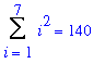 Sum(i^2,i = 1 .. 7) = 140