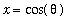 x = cos(theta)