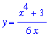 y = 1/6*(x^4+3)/x