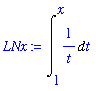 LNx := Int(1/t,t = 1 .. x)