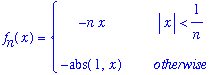 f[n](x) = PIECEWISE([-n*x, abs(x) < 1/n],[-abs(1,x), otherwise])