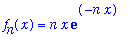f[n](x) = n*x*exp(-n*x)