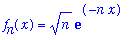 f[n](x) = n^(1/2)*exp(-n*x)