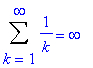 Sum(1/k,k = 1 .. infinity) = infinity