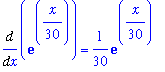 Diff(exp(1/30*x),x) = 1/30*exp(1/30*x)