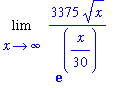 Limit(3375*x^(1/2)/exp(1/30*x),x = infinity)