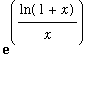 exp(ln(1+x)/x)
