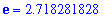 exp(1) = 2.718281828