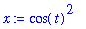 x := cos(t)^2